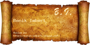Benik Imbert névjegykártya